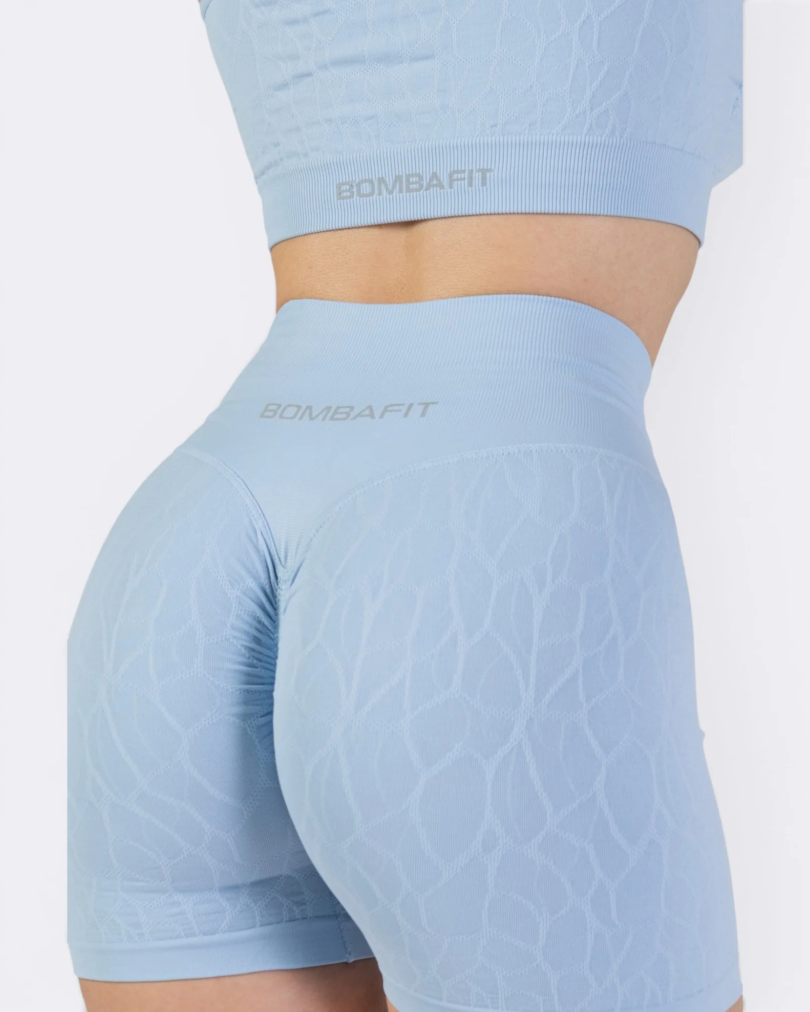 Nyx Texture Shorts Leggings - Azzurro Polvere - Image 4