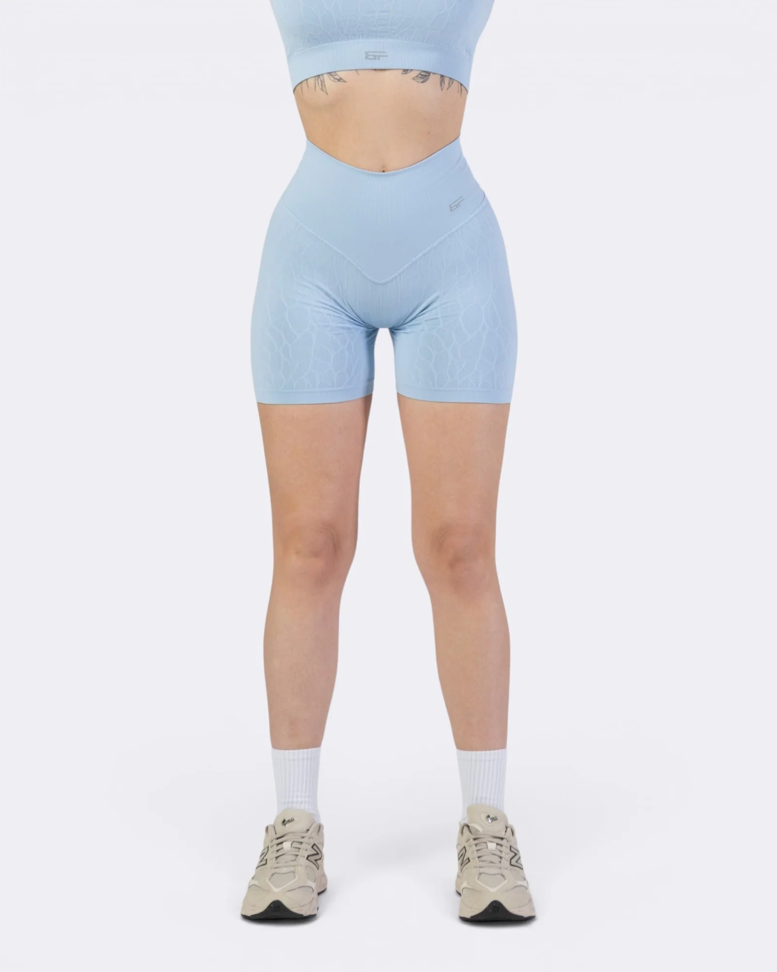 Nyx Texture Shorts Leggings - Azzurro Polvere - Image 5