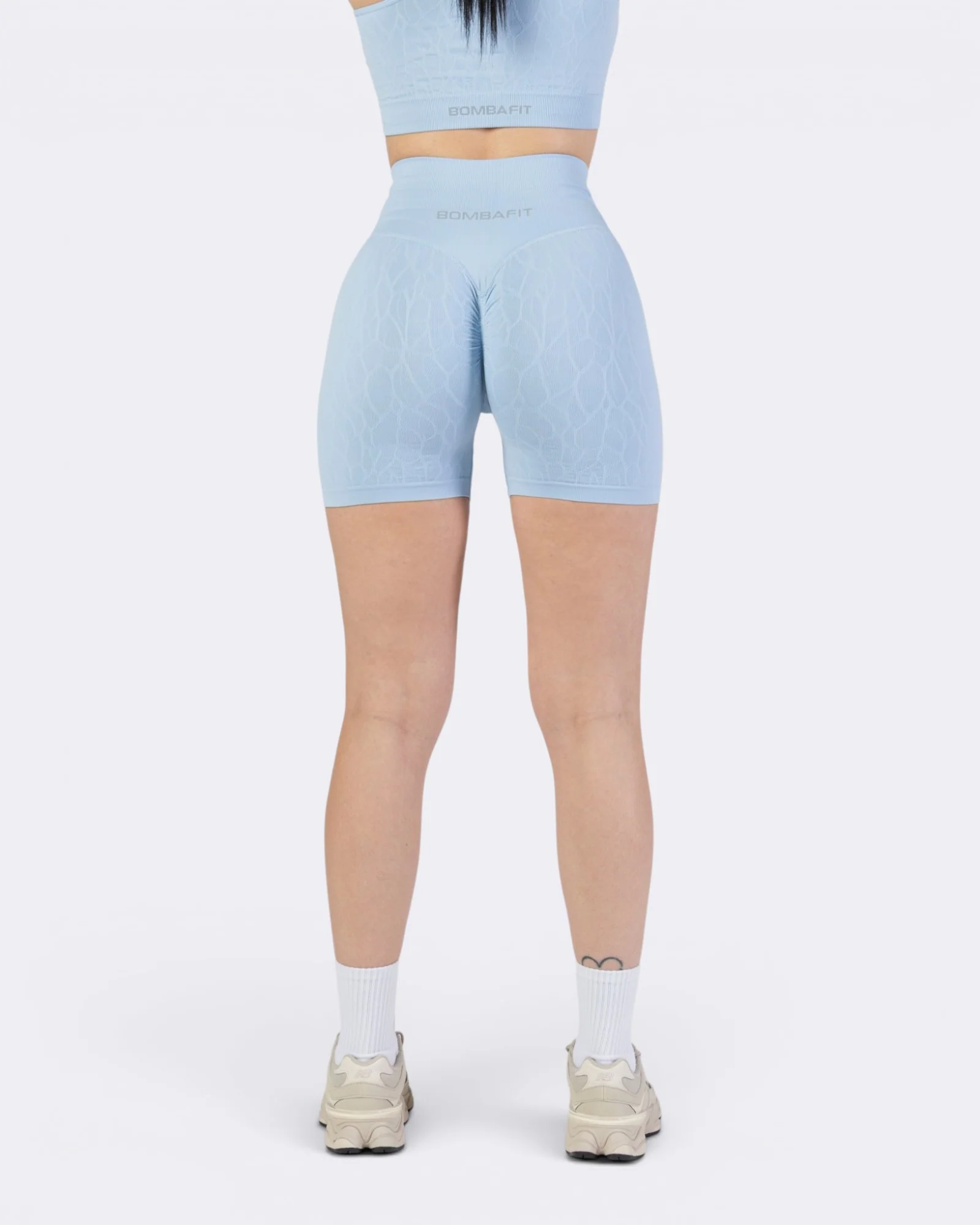 Nyx Texture Shorts Leggings - Azzurro Polvere - Image 6
