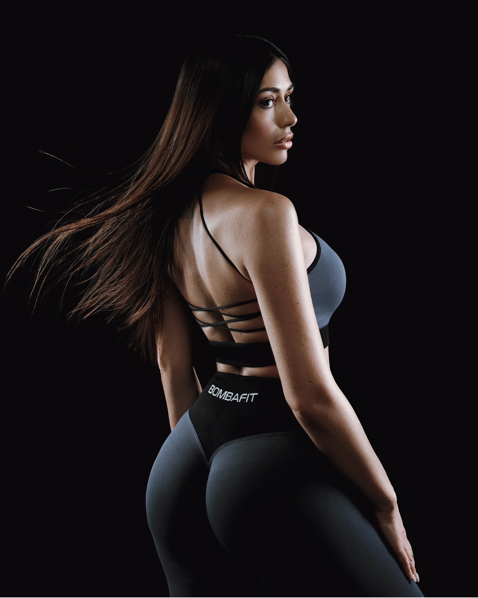 Oasis Bicolor Leggings Push Up - Acciaio - Image 4