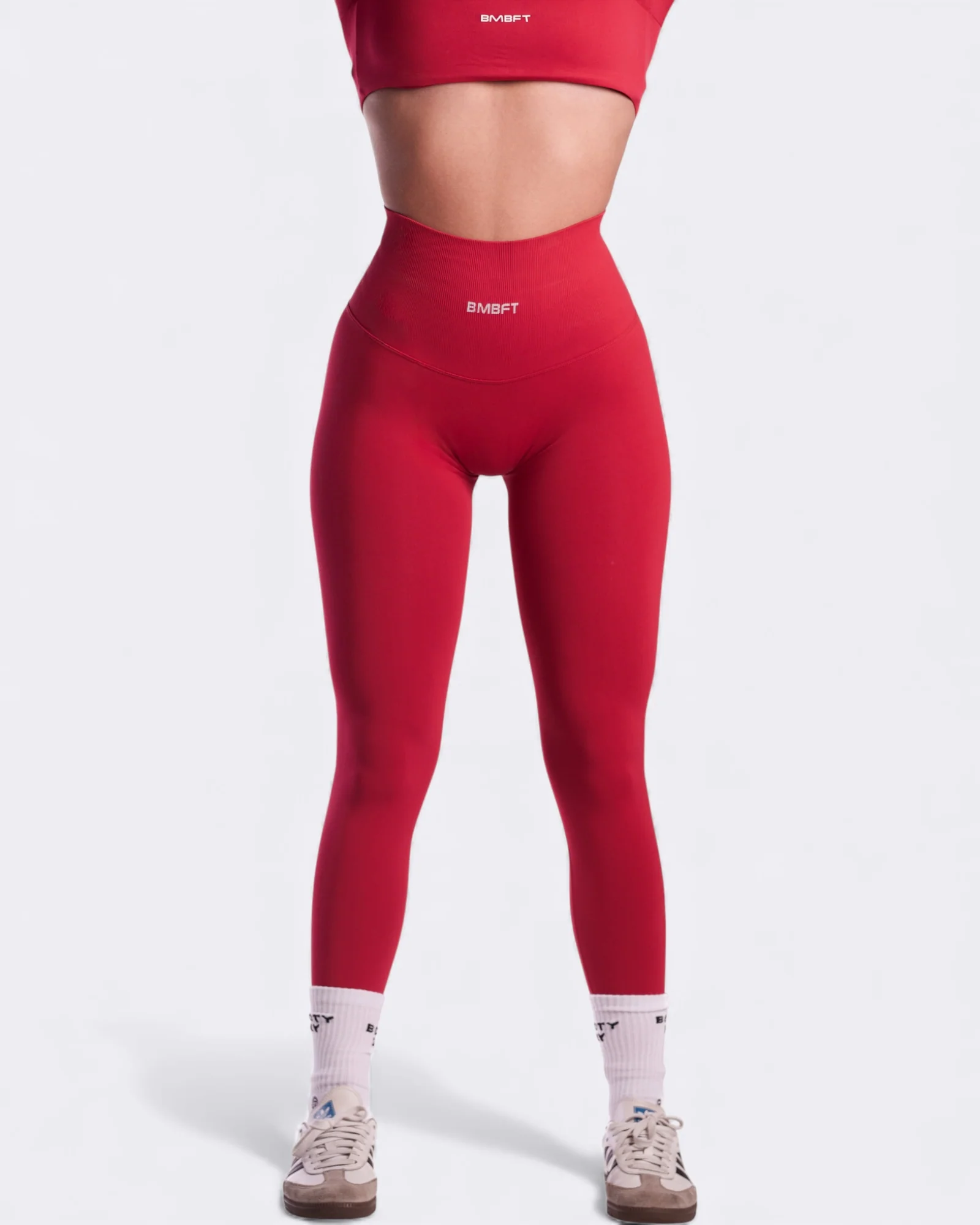 Oasis High Band Leggings Push Up - Rosso Aurora - Image 3