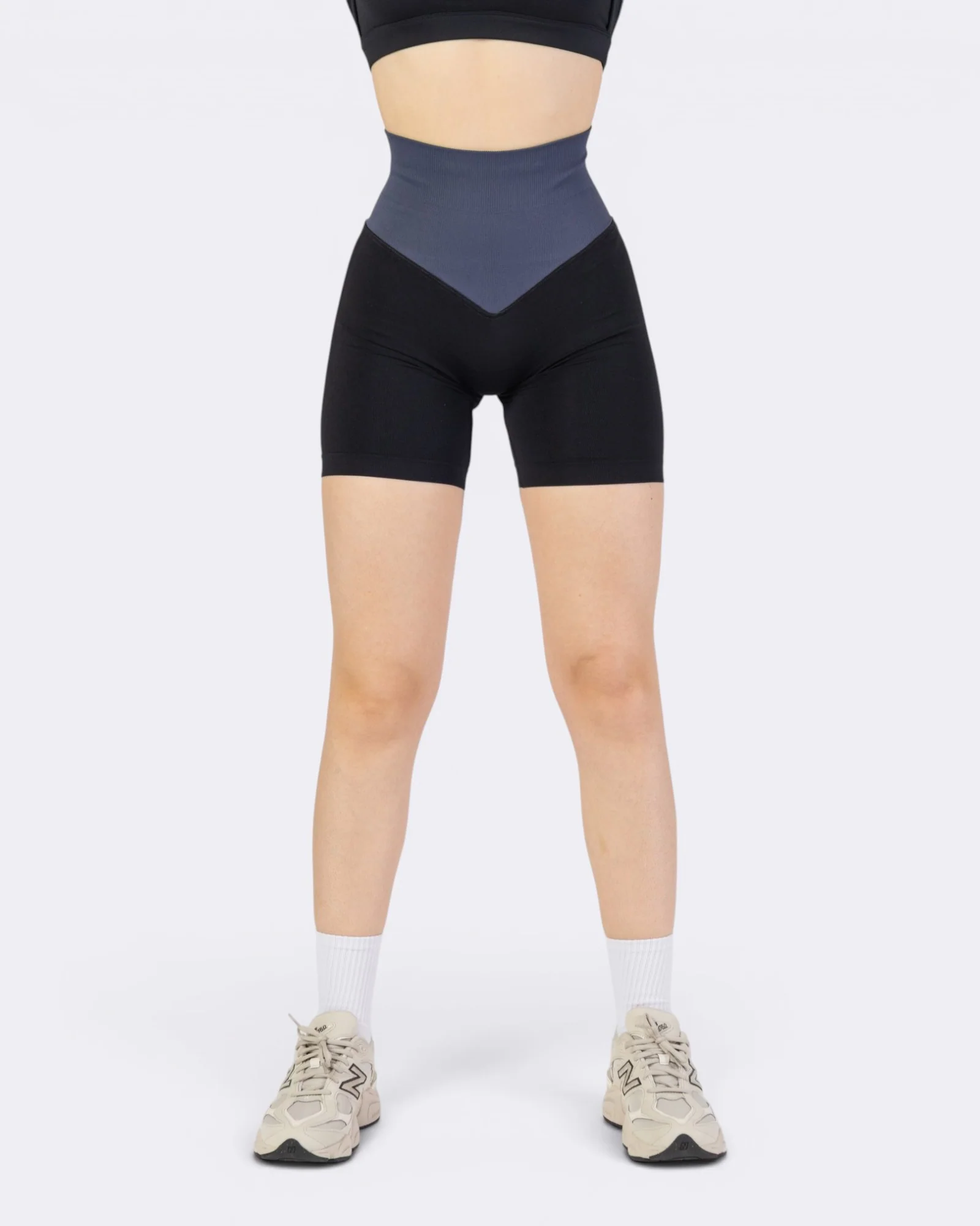 Pump It Bicolor Shorts Leggings - Acciaio/Nero - Image 2