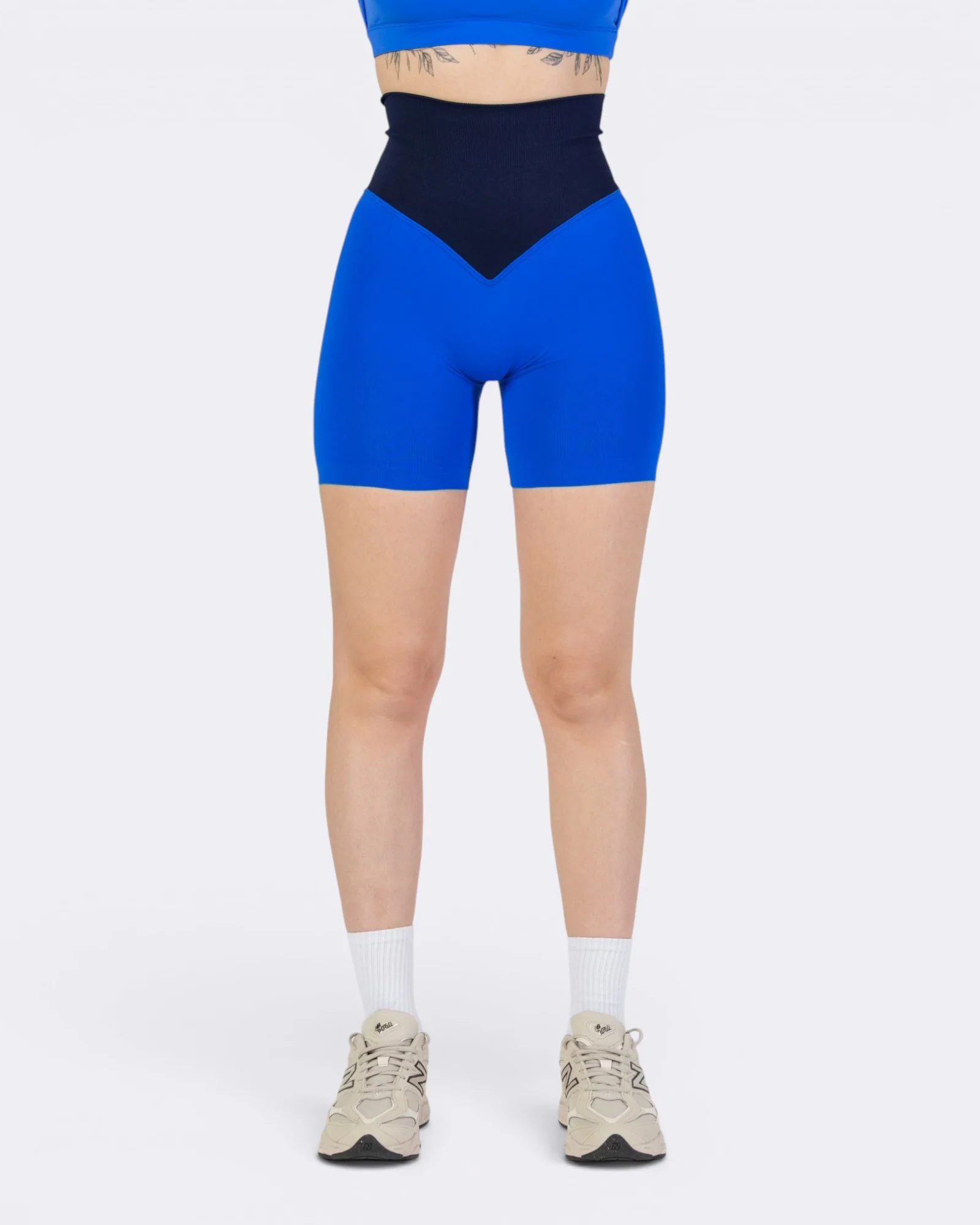 Pump It Bicolor Shorts Leggings - Blu Notte/Blu Elettrico - Image 2