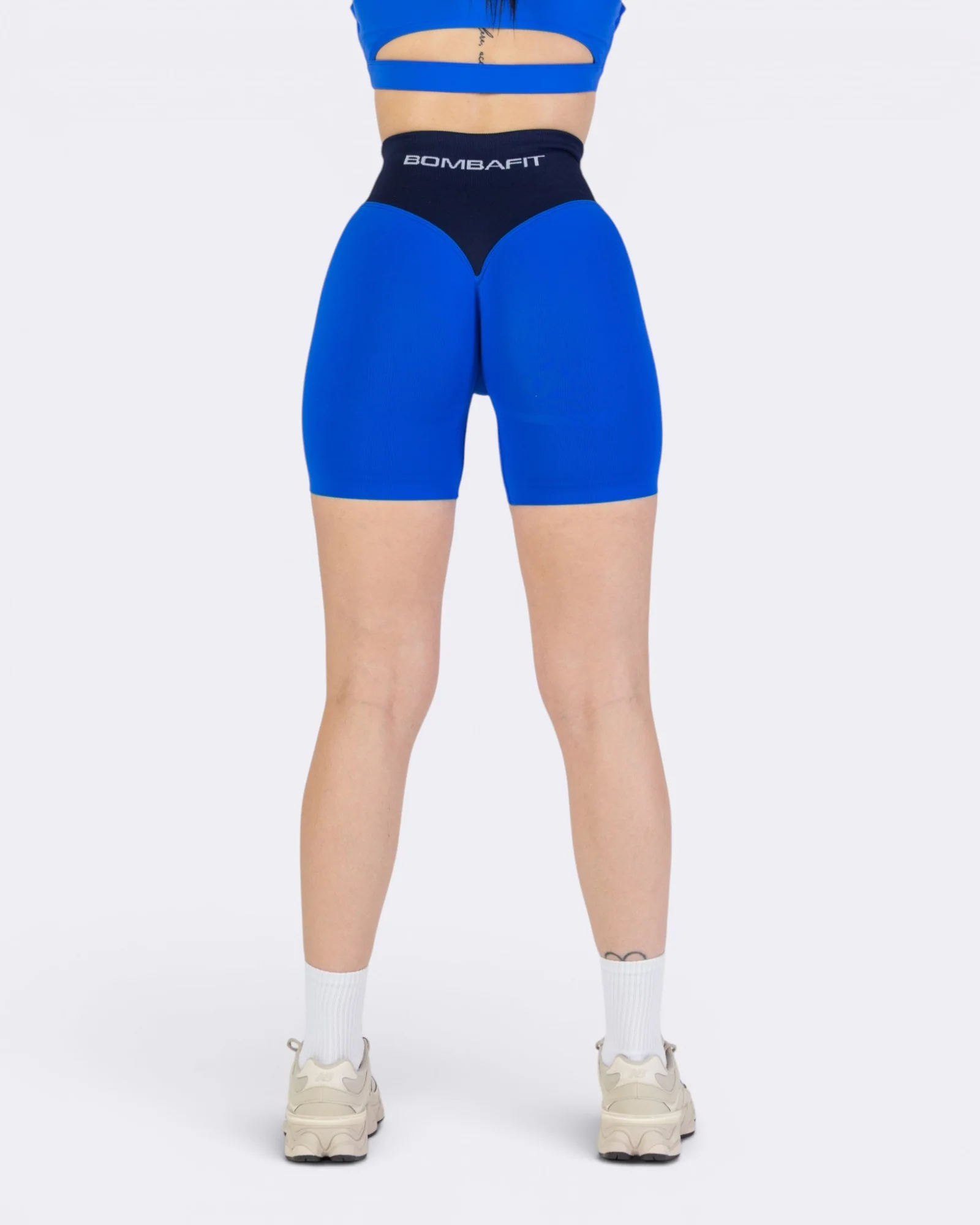 Pump It Bicolor Shorts Leggings - Blu Notte/Blu Elettrico - Image 4