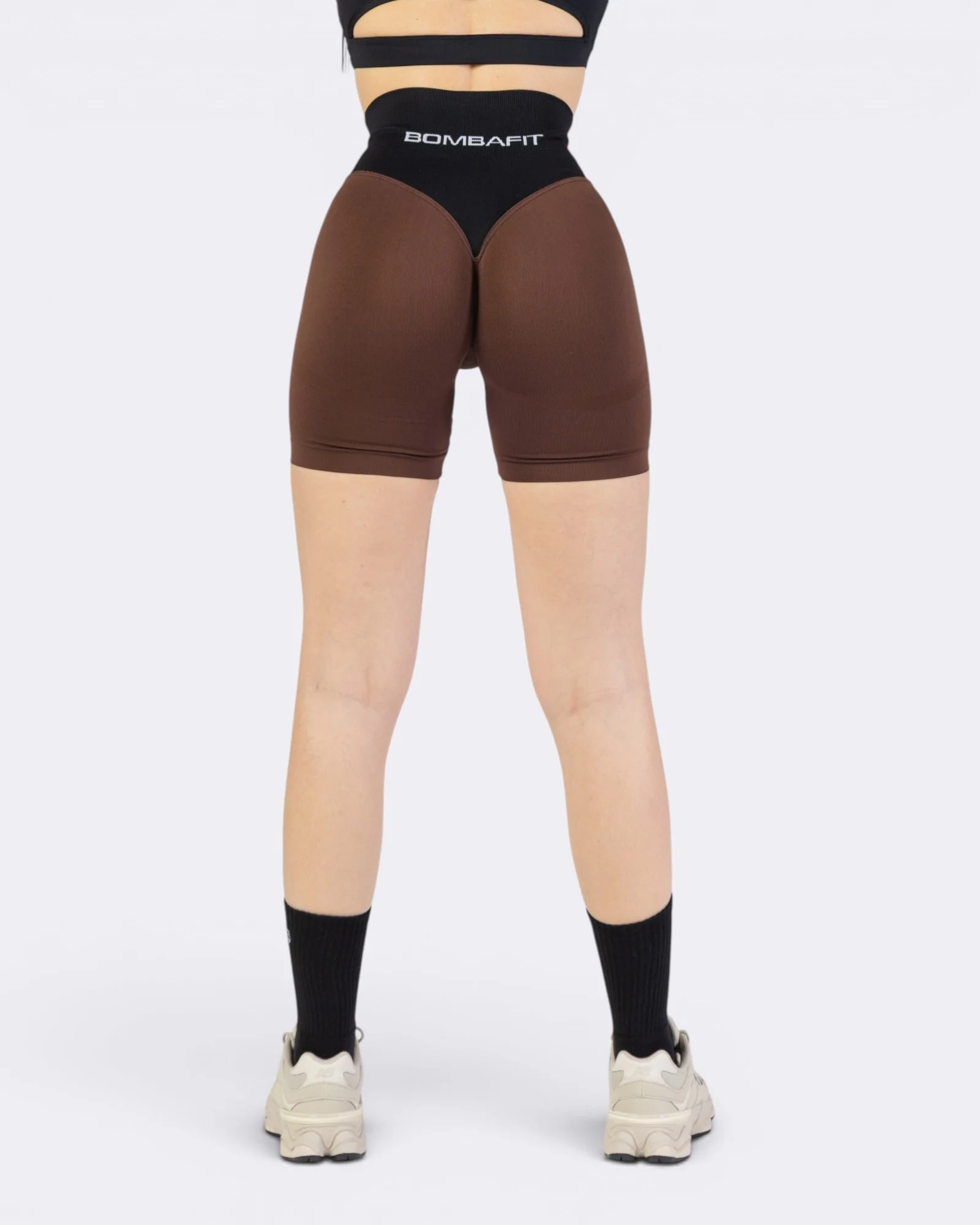 Pump It Bicolor Shorts Leggings - Marrone/Nero