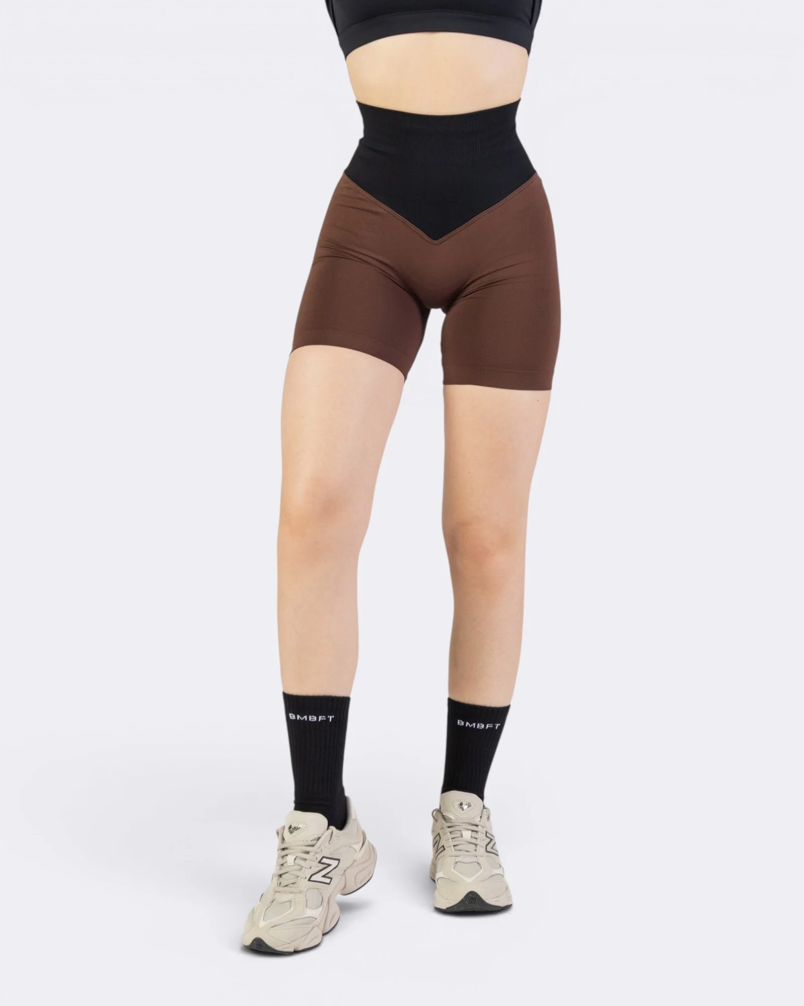 Pump It Bicolor Shorts Leggings - Marrone/Nero - Image 2