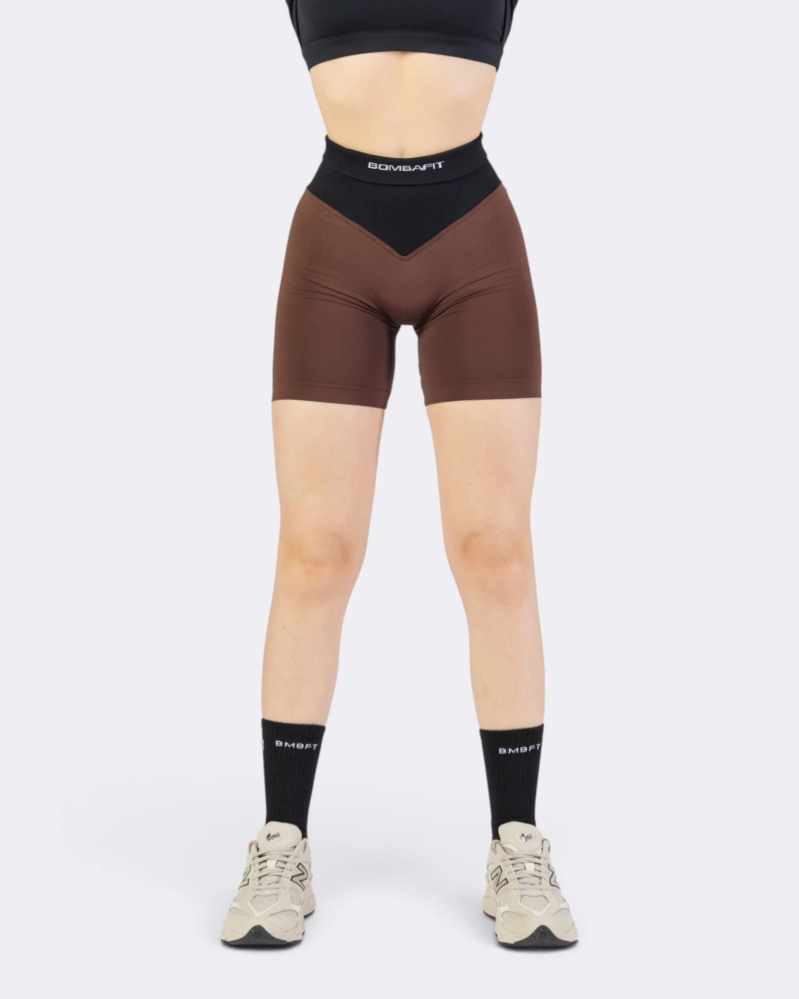 Pump It Bicolor Shorts Leggings - Marrone/Nero - Image 3
