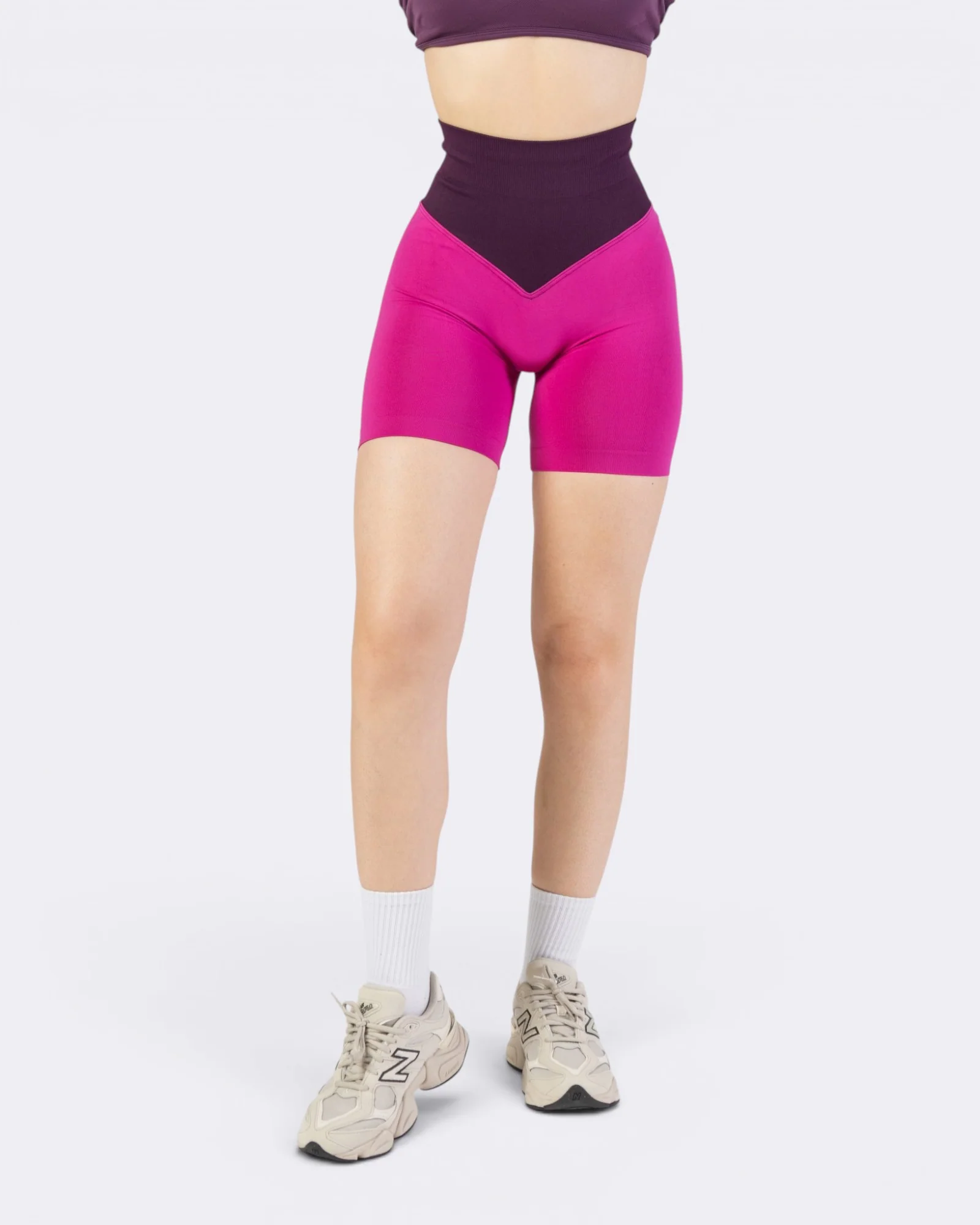 Pump It Bicolor Shorts Leggings - Viola Plum/Festival Fucsia - Image 2