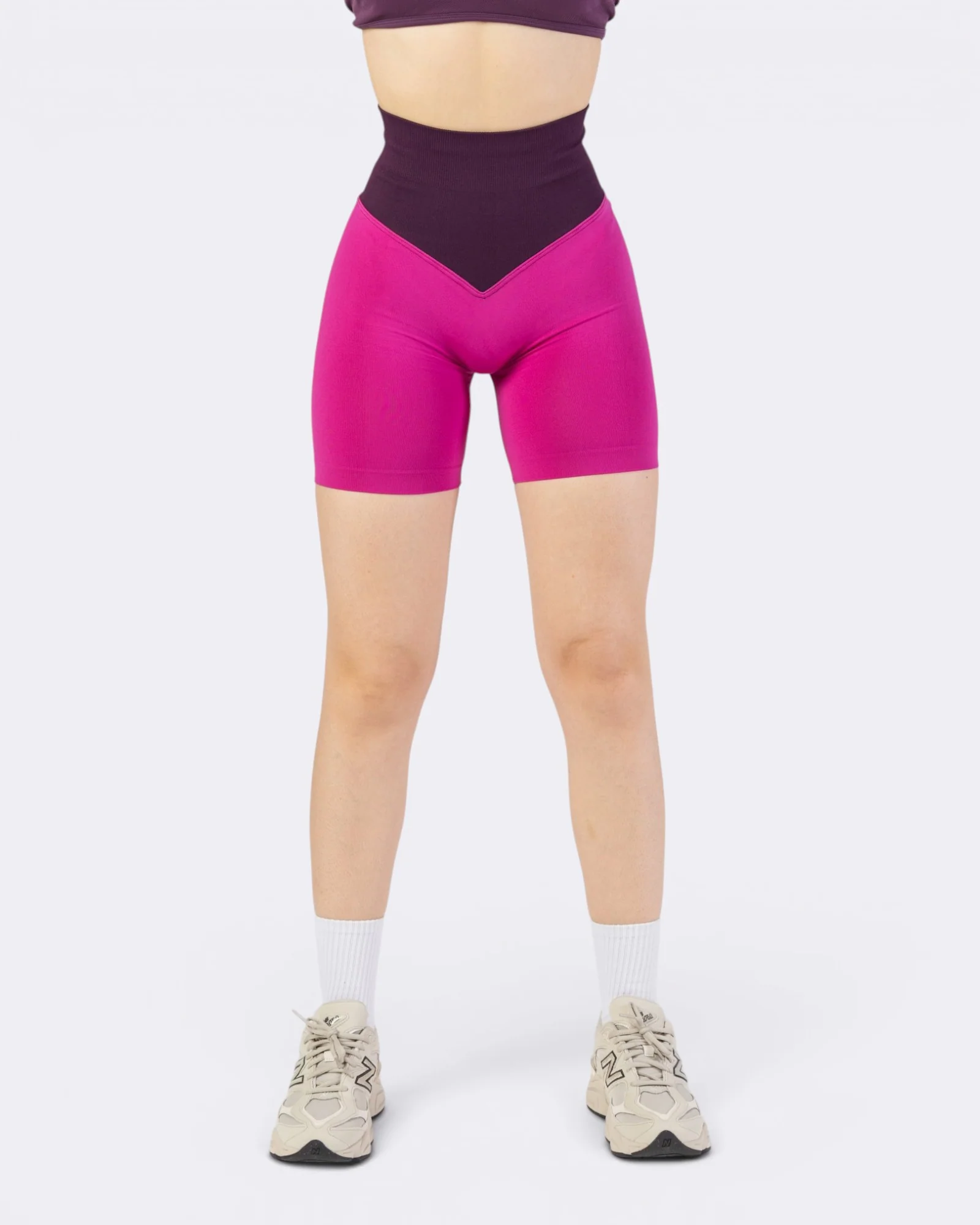 Pump It Bicolor Shorts Leggings - Viola Plum/Festival Fucsia - Image 4