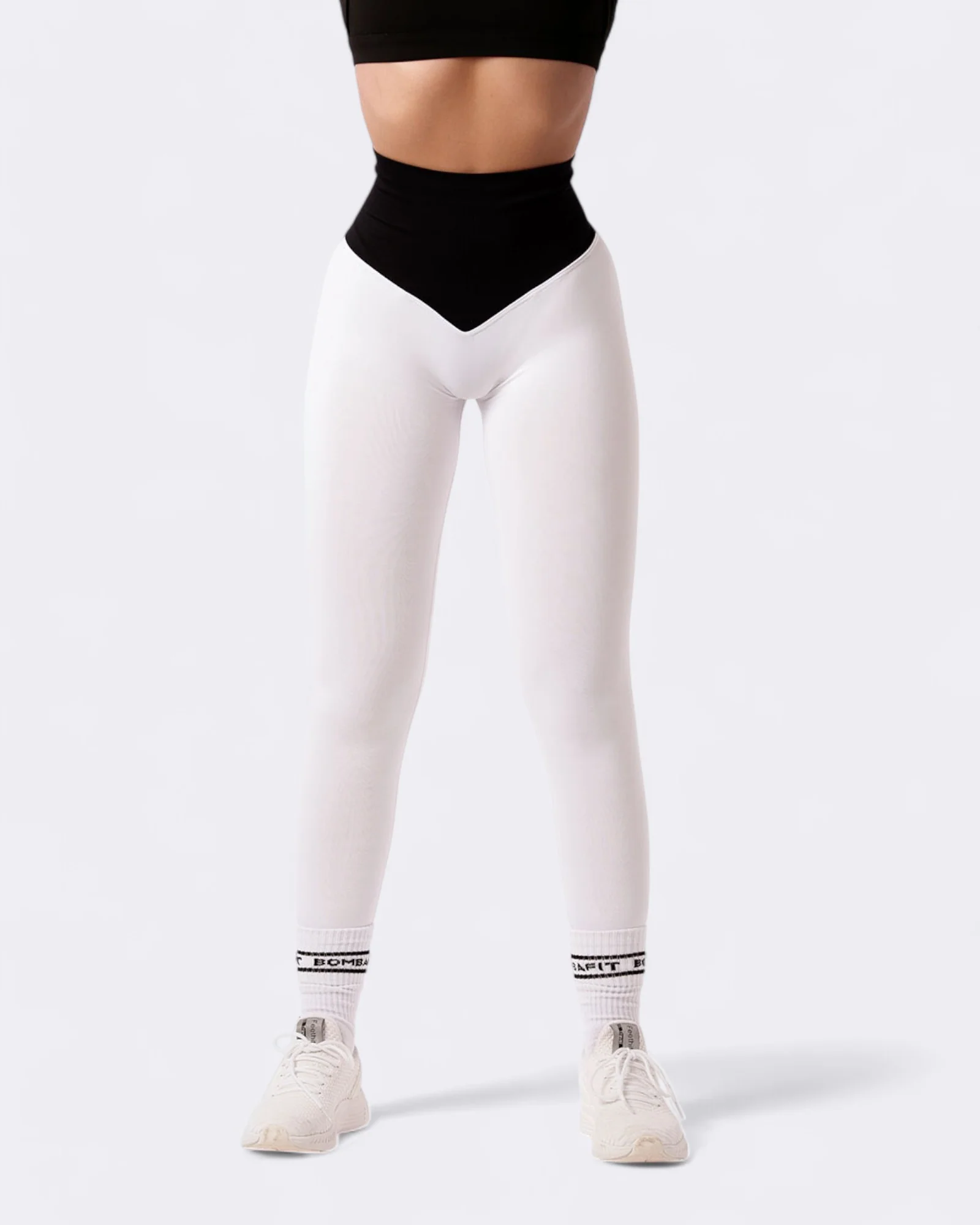 Pump it Leggings Bicolor Push Up - Bianco - Image 2
