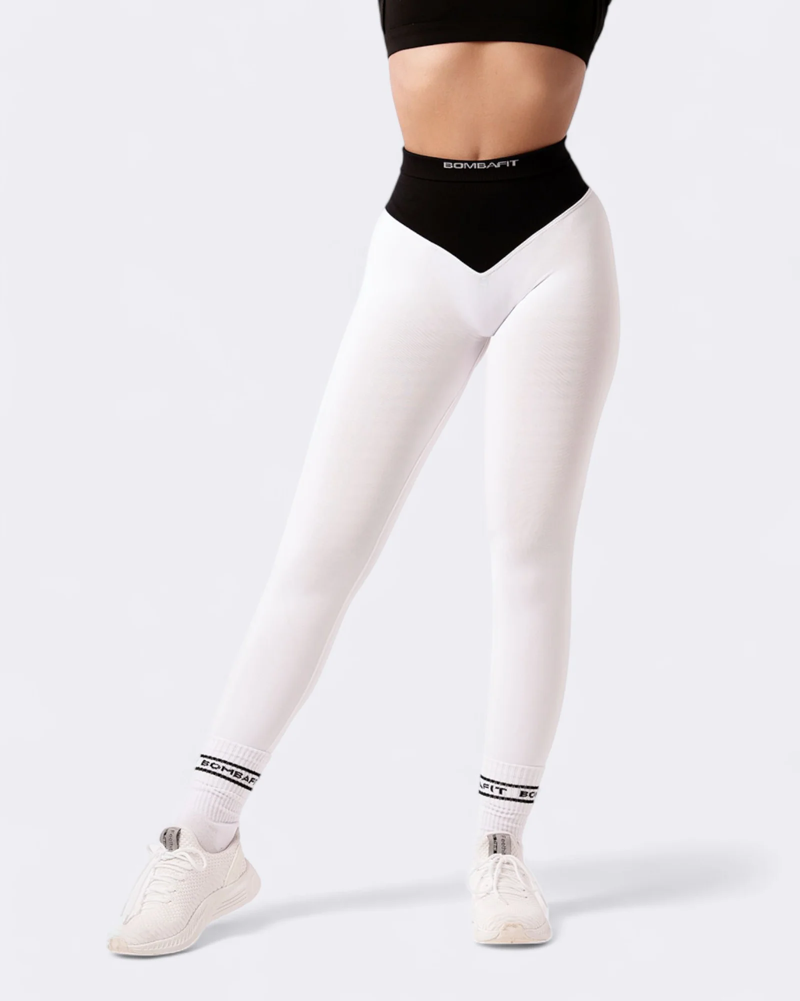 Pump it Leggings Bicolor Push Up - Bianco - Image 3