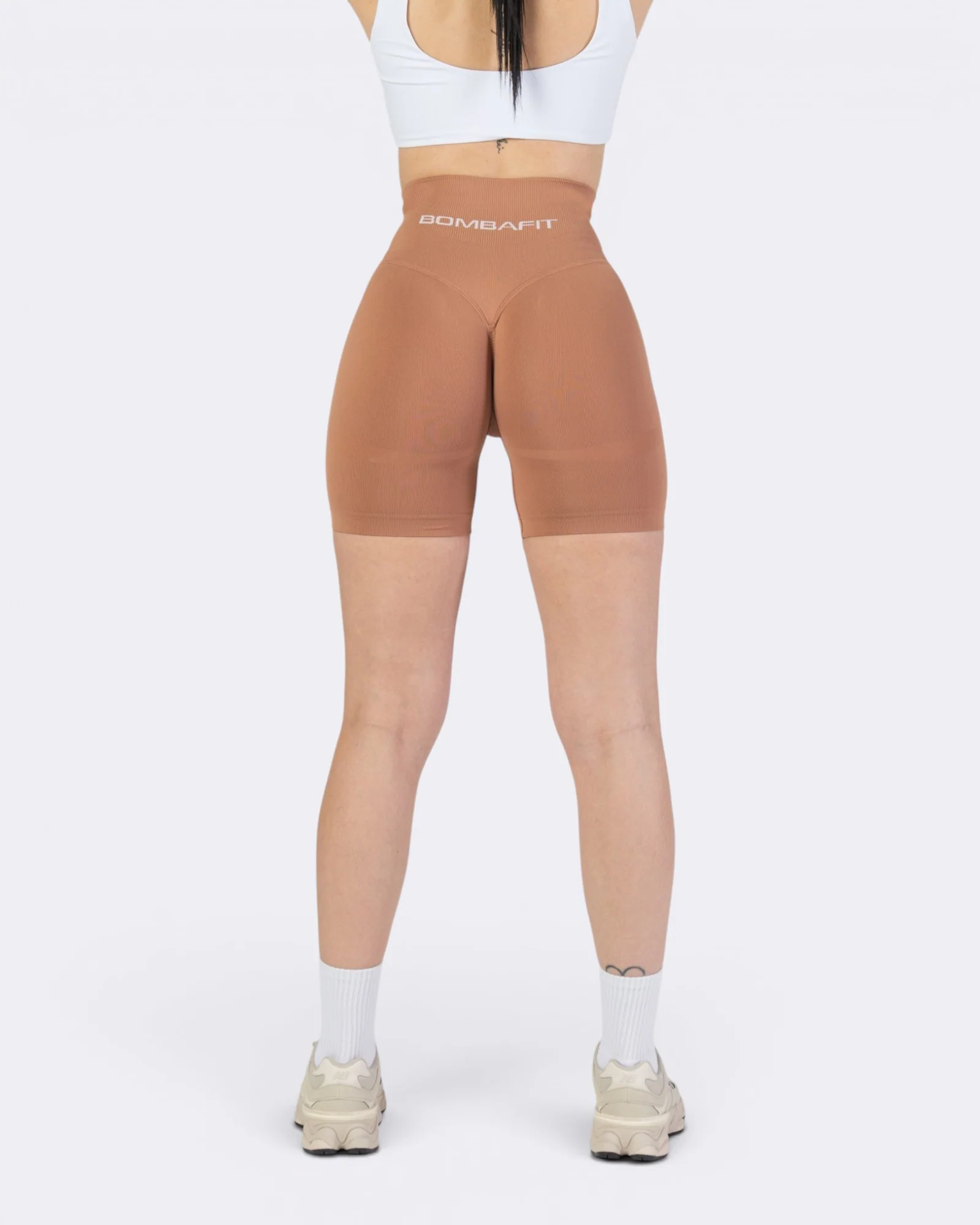 Pump It Shorts Leggings - Mocha Mousse - Image 3