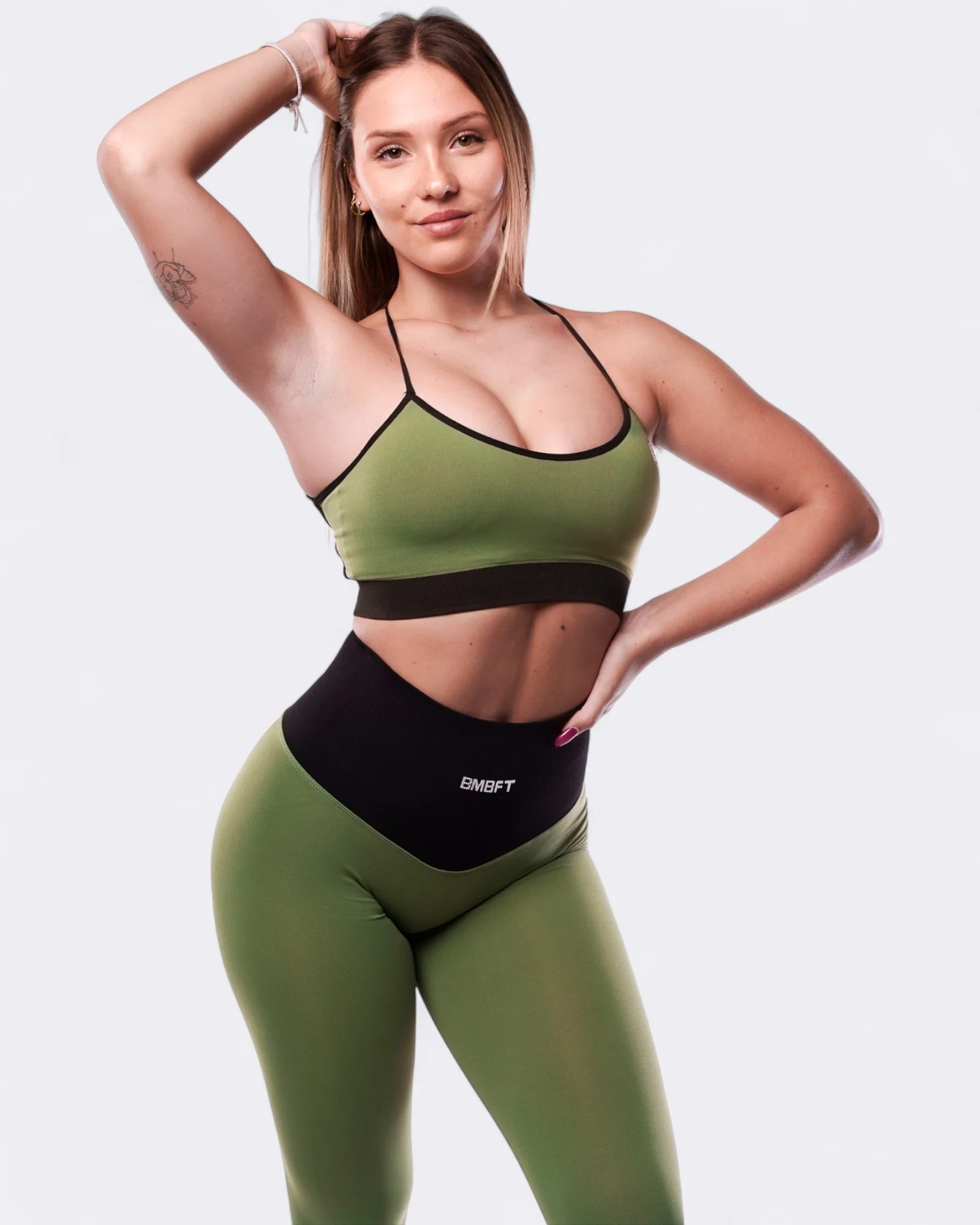 Top Honey Bicolor -  Verde Militare - Image 3